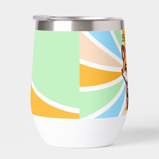 Niedlicher Kawaii Fox mit Bubble Tee Personalisier (Rechts)