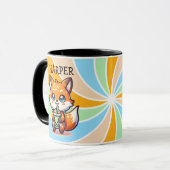 Niedlicher Kawaii Fox mit Bubble Tee Personalisier Tasse (Vorderseite Links)