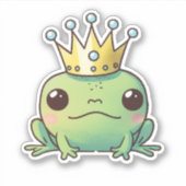 Niedlicher Kawaii Frog Prince Sticker (Vorderseite)