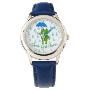Niedlicher Kawaii Frog und Regen Armbanduhr