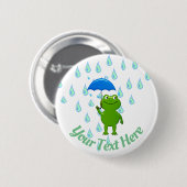 Niedlicher Kawaii Frog und Regen Button (Vorne & Hinten)