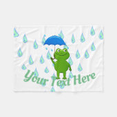 Niedlicher Kawaii Frog und Regen Fleecedecke (Vorderseite (Horizontal))