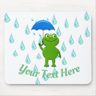 Niedlicher Kawaii Frog und Regen Mousepad