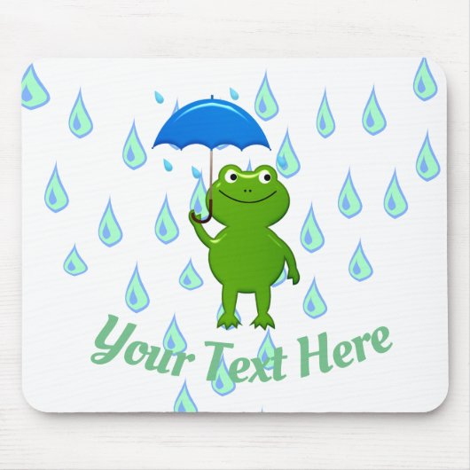 Niedlicher Kawaii Frog und Regen Mousepad (Vorne)