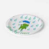 Niedlicher Kawaii Frog und Regen Pappteller (Schrägansicht)