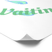 Niedlicher Kawaii Frog und Regen Poster (Ecke)