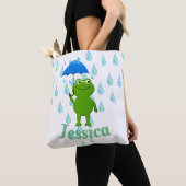 Niedlicher Kawaii Frog und Regen Tasche (Von Nahem)