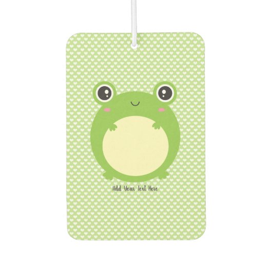 Niedlicher Kawaii-Frosch mit Personalisiertem Text Autolufterfrischer (Vorderseite)