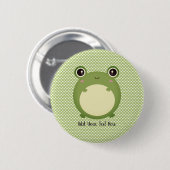 Niedlicher Kawaii-Frosch mit Personalisiertem Text Button (Vorne & Hinten)
