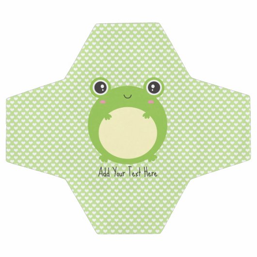 Niedlicher Kawaii Frosch mit Personalisiertem Text Fußball (Flach)