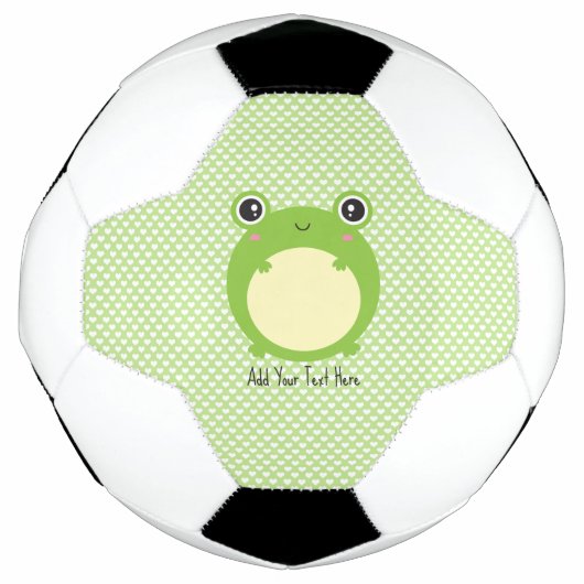 Niedlicher Kawaii Frosch mit Personalisiertem Text Fußball (Vorderseite)