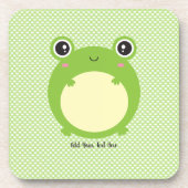Niedlicher Kawaii-Frosch mit Personalisiertem Text Getränkeuntersetzer (Vorderseite)