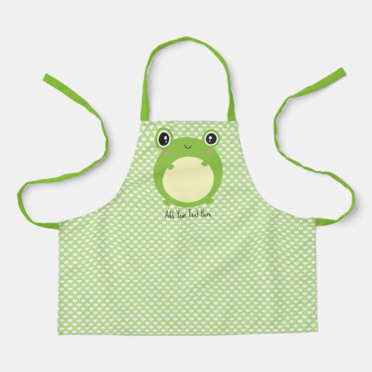 Niedlicher Kawaii Frosch mit Personalisiertem Text Schürze (Vorderseite)