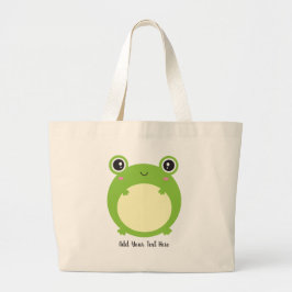 Niedlicher Kawaii-Frosch mit Personalisiertem Text Tragetasche