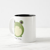 Niedlicher Kawaii-Frosch mit Personalisiertem Text Zweifarbige Tasse (Vorderseite Links)