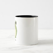 Niedlicher Kawaii-Frosch mit Personalisiertem Text Zweifarbige Tasse (Mittel)