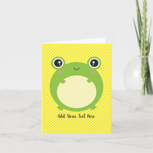 Niedlicher Kawaii Frosch Personalisierter Text sch Karte (Vorderseite)
