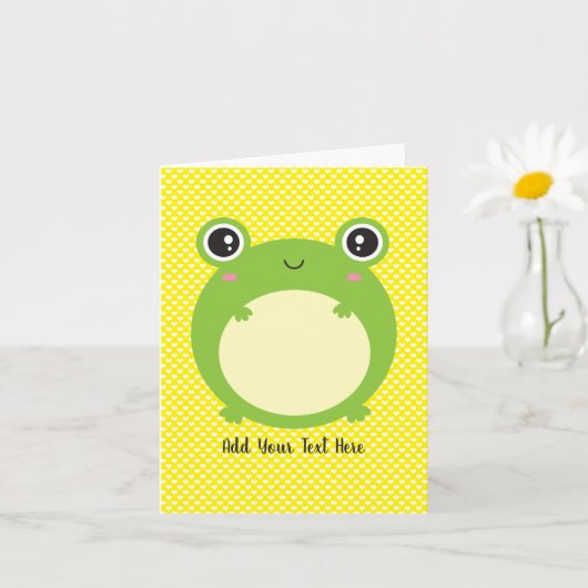 Niedlicher Kawaii Frosch Personalisierter Text sch Karte (Kleine Pflanze)