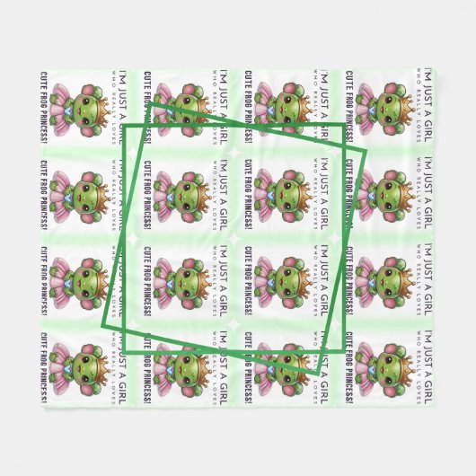 Niedlicher Kawaii Frosch Princess Pattern Fleecedecke (Vorderseite (Horizontal))