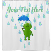 Niedlicher Kawaii-Frosch und Regen Duschvorhang (Vorderseite)