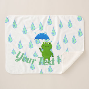 Niedlicher Kawaii-Frosch und Regen Sherpadecke