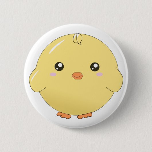 Niedlicher kawaii Gelb-Kükenknopf Button (Vorderseite)