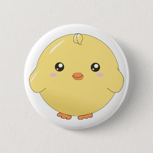 Niedlicher kawaii Gelb-Kükenknopf Button
