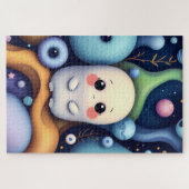 Niedlicher Kawaii Ghost in der Dreamy Space Puzzle (Horizontal)