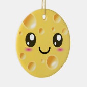 Niedlicher Kawaii glücklicher Käse Keramik Ornament (Rechts)