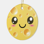Niedlicher Kawaii glücklicher Käse Keramik Ornament (Links)