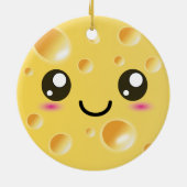 Niedlicher Kawaii glücklicher Käse Keramik Ornament (Hinten)
