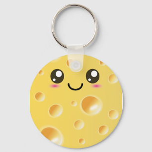 Niedlicher Kawaii glücklicher Käse Schlüsselanhänger