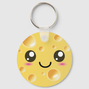 Niedlicher Kawaii glücklicher Käse Schlüsselanhänger