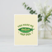 Niedlicher Kawaii Green Peas Veggie Food Pub Liebe Postkarte (Stehend Vorderseite)