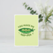 Niedlicher Kawaii Green Peas Veggie Food Pub Liebe Postkarte (Stehend Vorderseite)