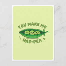 Niedlicher Kawaii Green Peas Veggie Food Pub Liebe Postkarte