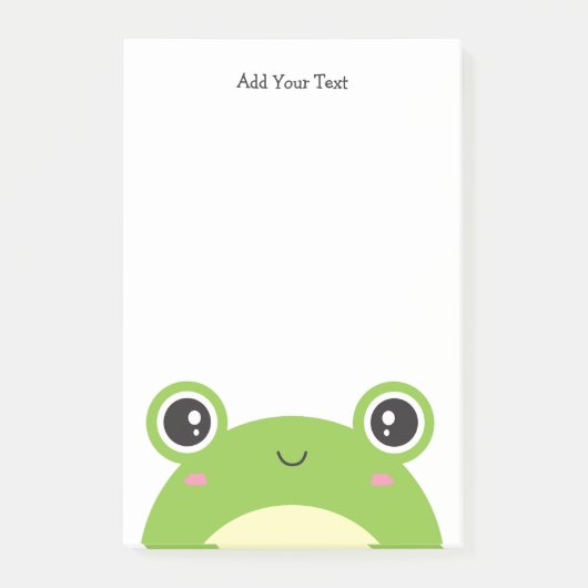 Niedlicher Kawaii-Grüner Frosch Personalisierter T Post-it Klebezettel (Vorderseite)