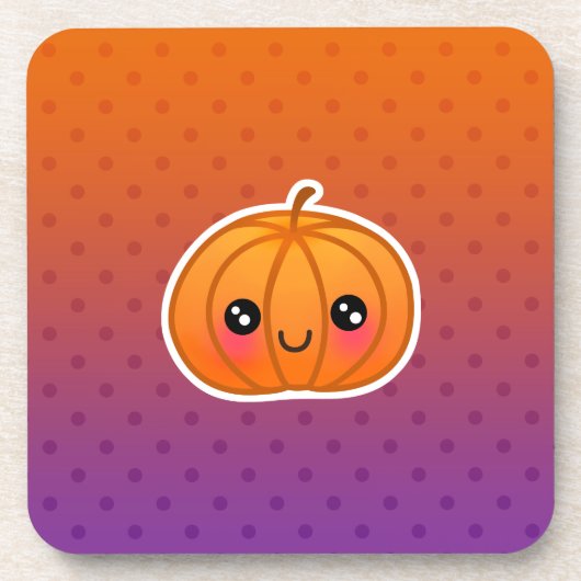 Niedlicher Kawaii Halloween Cartoon-Kürbis-Entwurf Untersetzer (Vorderseite)