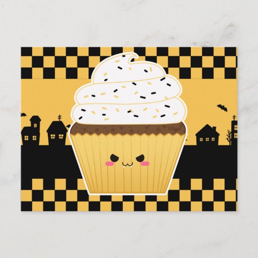 Niedlicher Kawaii Halloween-Kuchen Postkarte (Vorderseite)