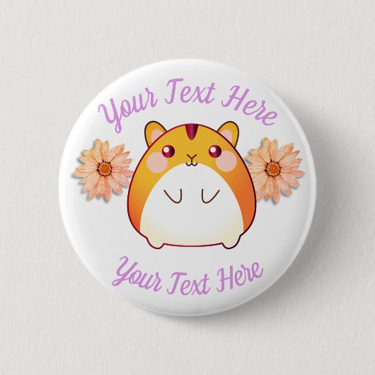 Niedlicher Kawaii-Hamster Button (Vorderseite)