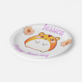 Niedlicher Kawaii-Hamster Pappteller (Schrägansicht)