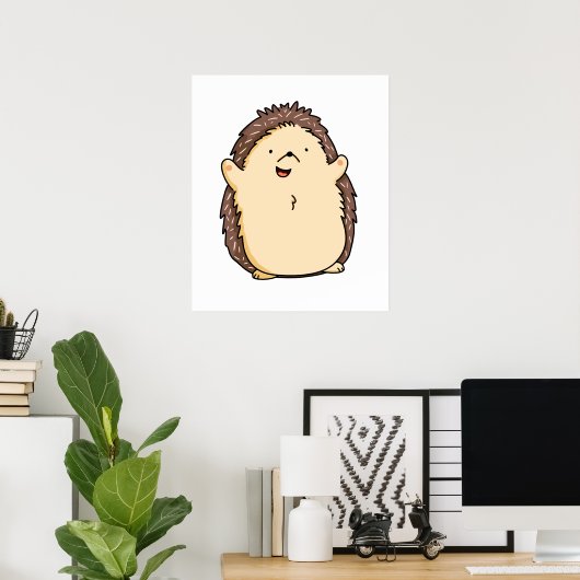 Niedlicher Kawaii-Igel Poster (Heimbüro)