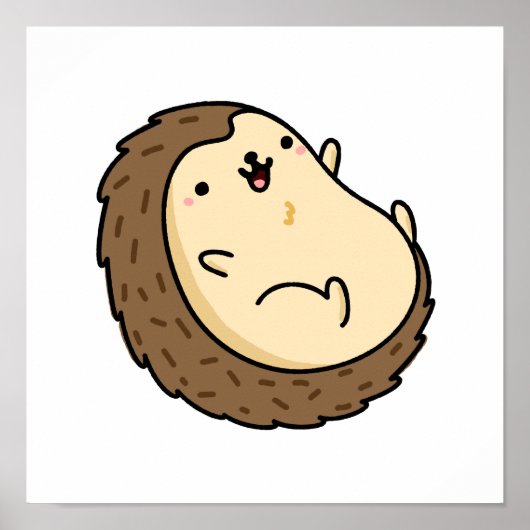 Niedlicher Kawaii-Igel Poster (Vorne)