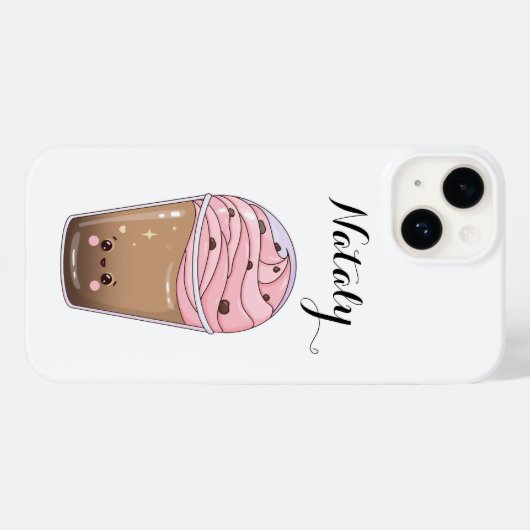 Niedlicher Kawaii-Kaffee Case-Mate iPhone Hülle (Rückseite (Horizontal))