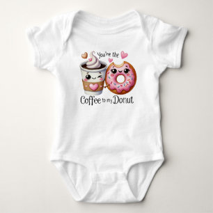 Niedlicher Kawaii Kaffee und Donuts Baby Strampler