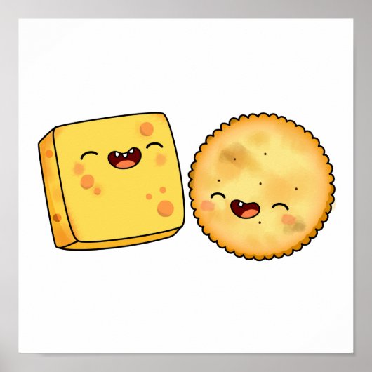 Niedlicher Kawaii-Käse Poster (Vorne)