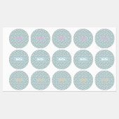 Niedlicher kawaii kitty muster azurblau name etiketten (Blatt)