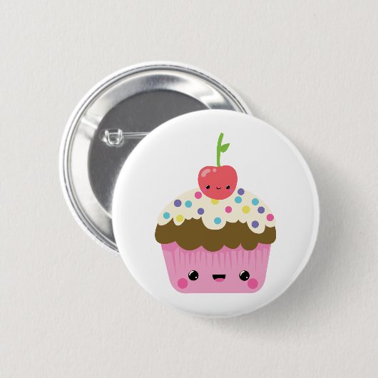 Niedlicher Kawaii kleiner Kuchen Button (Vorne & Hinten)