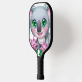 Niedlicher Kawaii-Koala-Bär mit Blume Pickleball Schläger (Links)