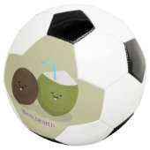Niedlicher Kawaii Kokosnuss Cartoon Illustration Fußball (Dreiviertel)